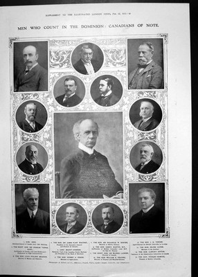 Alter antiker Druck Kanadische Männer Power House Quebec Parlament Toronto 1911 20.