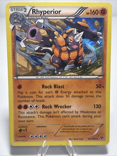 Rhyperior 62/146 Holo Rare XY Base Set Pokemon LP