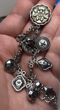 Bracciale Charm Lia Sophia "Fascination" Tono Argento Cristalli Taglio Reversibile