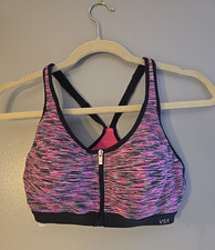 Victoria's Secret VSX Knockout Pink Front Closure Racerback Sports Bra Size 34C
