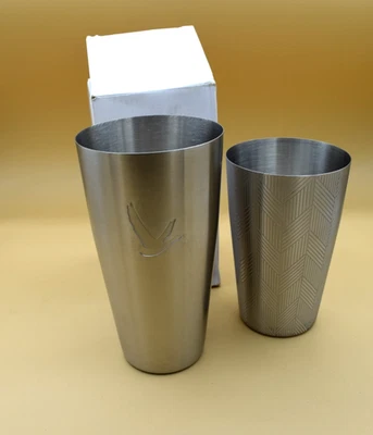 Grey Goose Shaker 2 Piece Set Boston Style Cocktail Shakers Stainless Steel