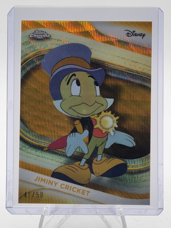 JIMINY CRICKET 2025 TOPPS CHROME DISNEY GOLD WAVE REFRACTOR /50 #86 Q2091