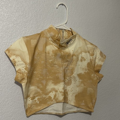 Reebok Cloud Splatter Crop Shirt S – Athletic Cropped Tee, Gym Casual, Trendy - Picture 2 of 6