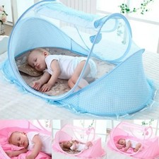 Portable Baby Travel Crib with Pop-Up Mosquito Net Tent Foldable 0-3 Years