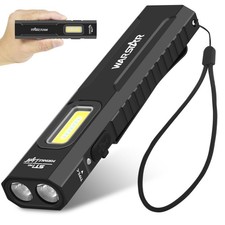 Rechargeable EDC Flashlight, 1500 Lumens Flat Pocket Flashlight with UV Light...