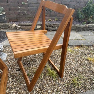 VINTAGE MID CENTURY DANISH FOLDING CHAIRS – SET OF 4 POSSIBLY ALDO JACOBER STYLE