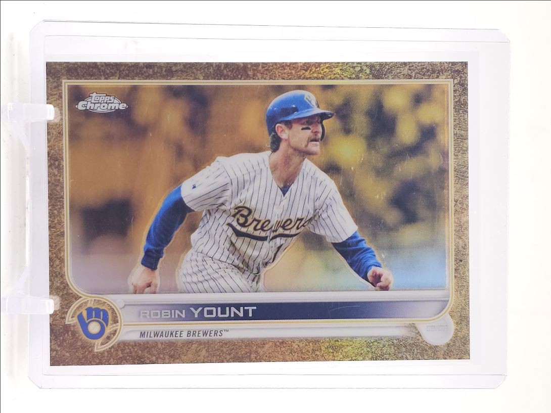 ROBIN YOUNT 2022 TOPPS CHROME GILDED BASE GOLD ETCH REFRACTOR /99 Q2754