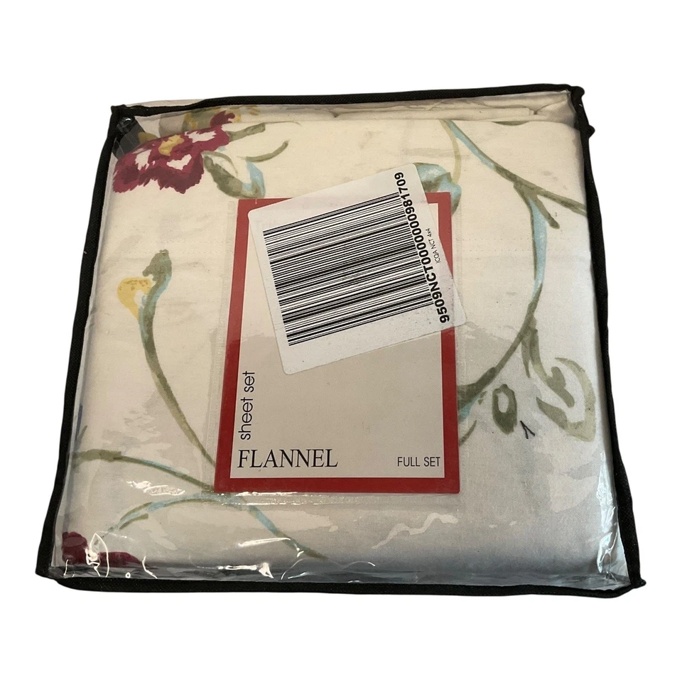 Juego de Sábanas Franela Bolsillo Extra Profundo Jardín Floral Tribeca Blanco Multicolor Completo Foto 3 de 4