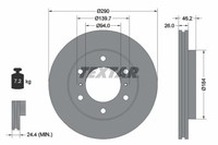 2X Bremsscheibe Pro Textar 92167103 FüR Pajero Mitsubishi 4 Van 4WD V83W V93W