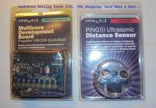 PARALLAX Propeller P8X32A Board ++ PING Ultrasonic Sensor AI or ROBOTICS, NOS