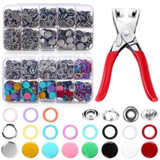 1600 PCS Hollow Solid Prong Metal Snap Buttons Kit Fastener Press Tool Pliers
