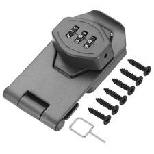 Keyless Cabinet Combination Lock 3" 3-Digit Password Hasp Lock Gray