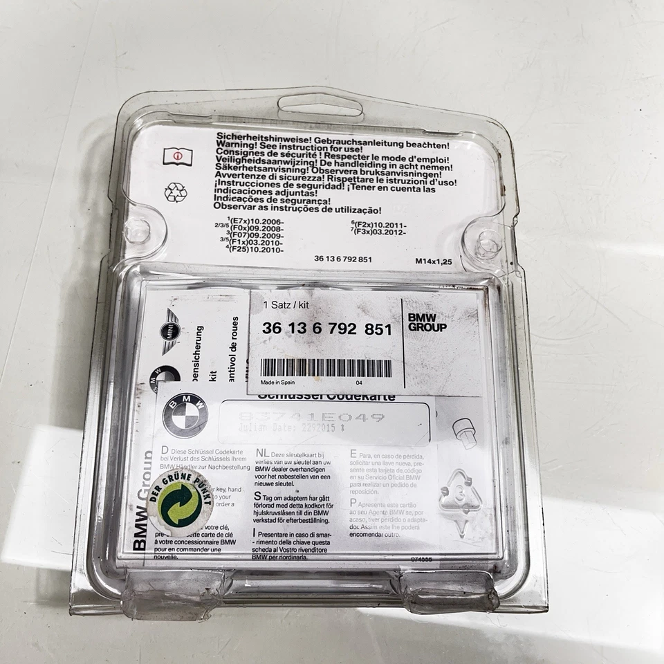 JUEGO BLOQUEO RUEDA BMW F01 F02 F04 E70 E71 F25 F30 F32 FO7 F10 F12 G11 F15 F16 F80 Foto 3 de 4