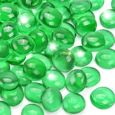 10LB Green Flat Glass Marbles for Vases, Gemstone Beads Vase Filler Decorativ...