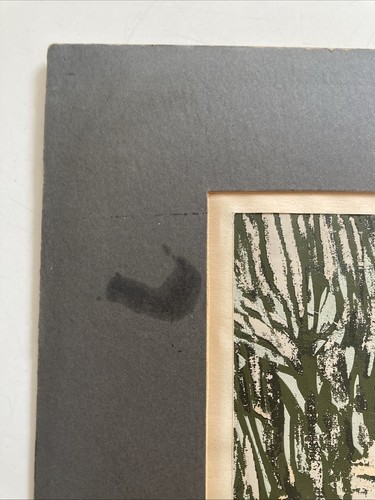 Vintage 1970s Lino Print Abstract Woods Signed 4/5 By Jane May - Picture 7 of 12