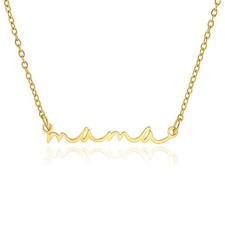 Desnuage 14K Gold Plated Mama Pendant Necklace Personalized Dainty Necklace f...
