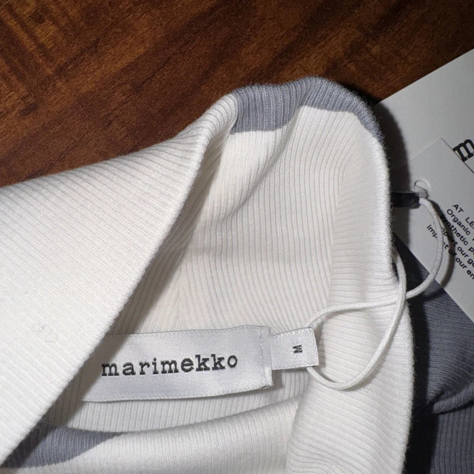 NEW Marimekko Lumia Klaava Cotton Rib Turtleneck Polka Dot Long Sleeve Sz M - Image 4 of 4