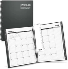 Dunwell Academic Planner Book 2025-2026, 8.5x11 Weekly 8.5x11", Charcoal Gray 