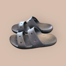 Crocs Classic Sandal Black for Men Women 2 Strap Slip On Men 10/Women 12 Unisex