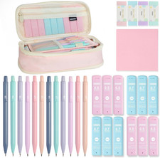 Aesthetic School Supplies Pencil Case with Mechanical Pencils 0.5mm 0.7mm HB