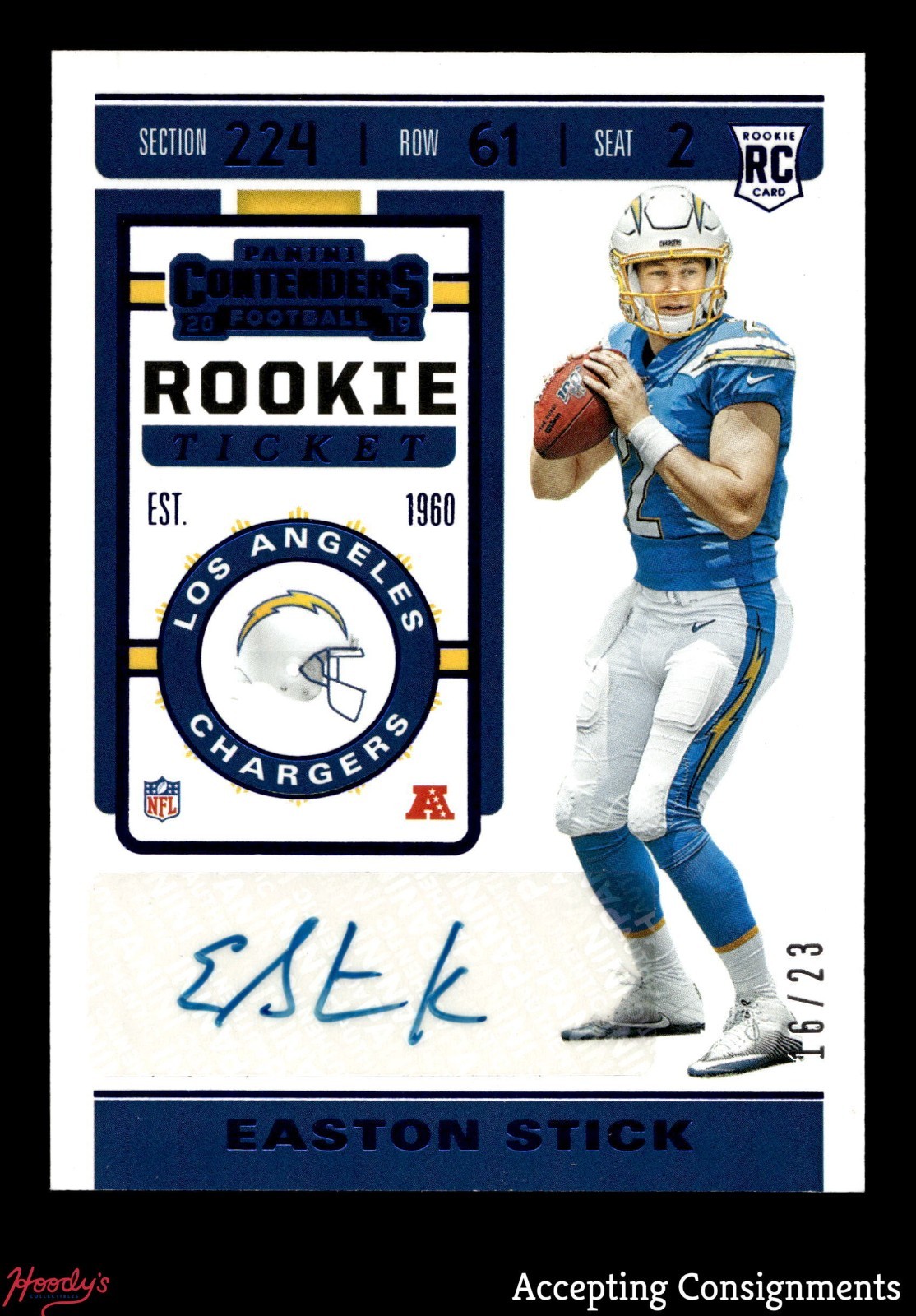 Easton Stick Panini Contenders #127 Variation-Autograph-Ticket Stub