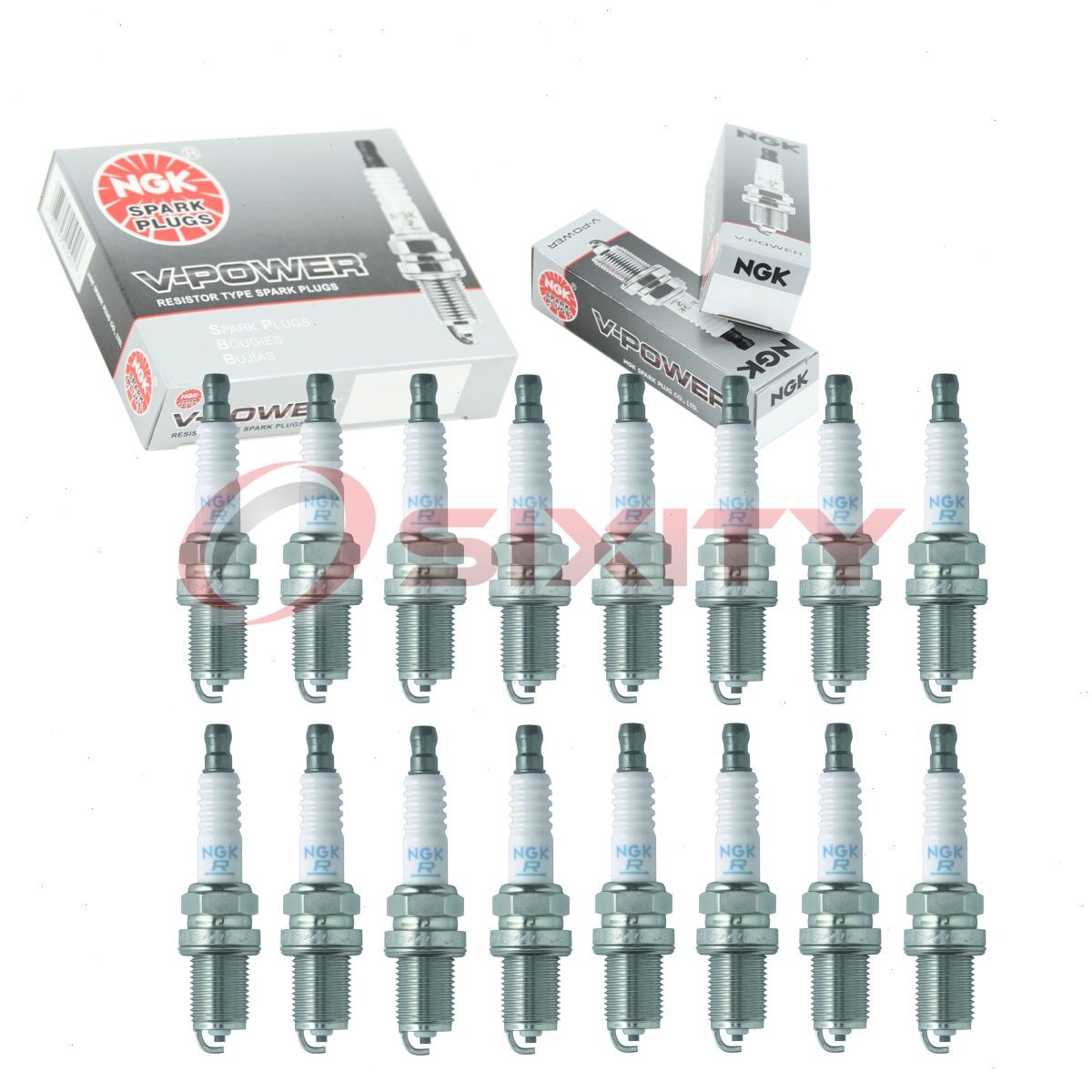 16 pcs NGK V-Power Spark Plugs for 2006 Mercedes-Benz CLS500 5.0L V8 - lz