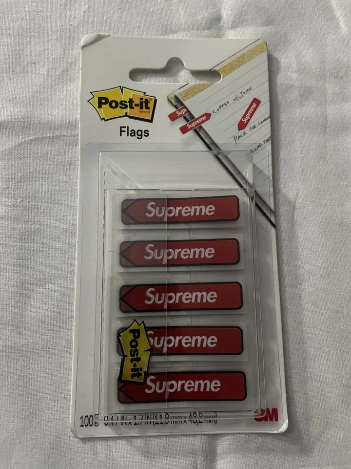 Lotto di 3 adesivi con nome Supreme New York (100), Band Aid (10) e bandiere post-it - Immagine 4 di 4