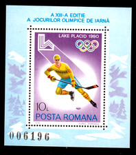 Romania Block 164 **, Olympics Winter 1980 Ice Hockey, MNH