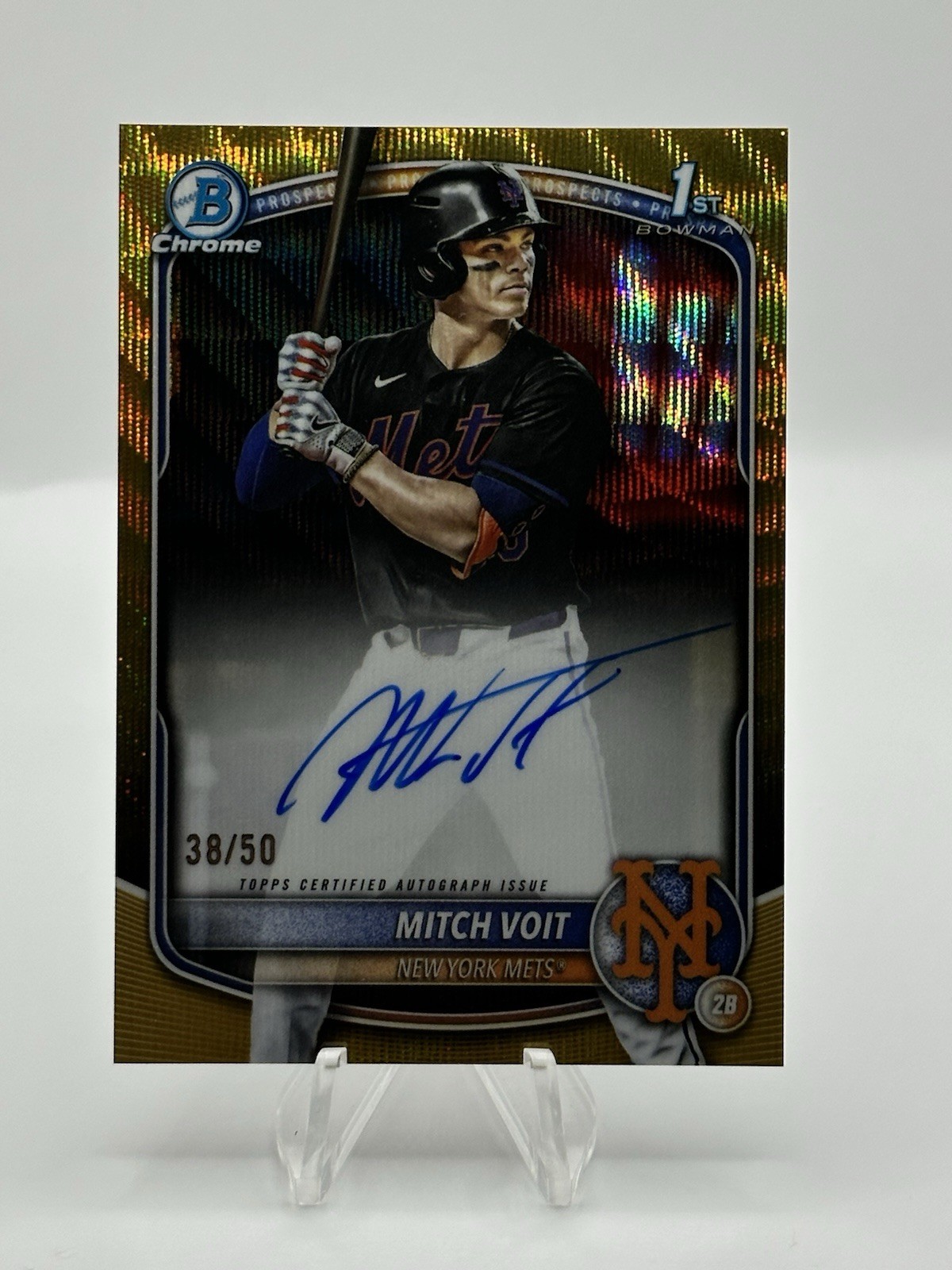 2025 Bowman Draft - Mitch Voit /50 Gold Wave Refractor Auto 1st Bowman #CPA-MV
