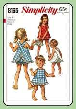 Girls Sleeveless TOP and BLOOMERS Sewing Pattern Child Simplicity 8165 Vtg 1969