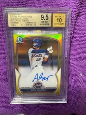 2023 Alex Ramirez Bowman Chrome  Yellow Refractor Auto /75- BGS 9.5/10