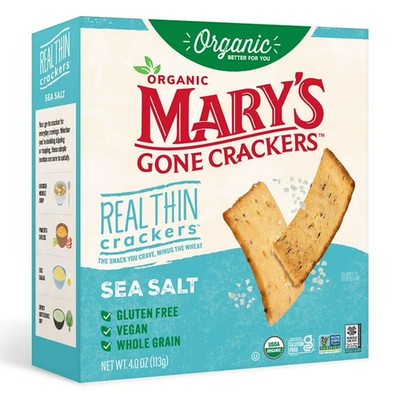 NEW Mary's Gone Crackers Real Thin Organic Gluten Free Sea Salt Crackers 4ozGMO
