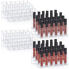 4 Pieces Lipstick Holder Organizer 24 Slot Acrylic Makeup Case Display Stand