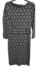 Tory Burch Silk Cocktail Dress Sz M Boatneck Staple Old Money Luxury T Logo