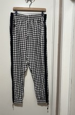ADAM SELMAN Sport Water Resistant Windbreaker Unisex Track Pants Gingham L NWT