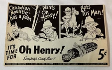 1938 OH HENRY candy cartoon ad ~ CANADIAN MOUNTIE