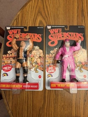 Vintage Style LJN WWE Jesse Ventura & Stone Cold Steve Austin Black Card New!