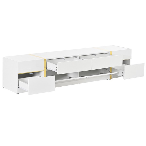 Sonnenh Tv-Schrank Weiß 180 X 40 X 38 Cm Stauraum Fernbedienung Hochglanz-image