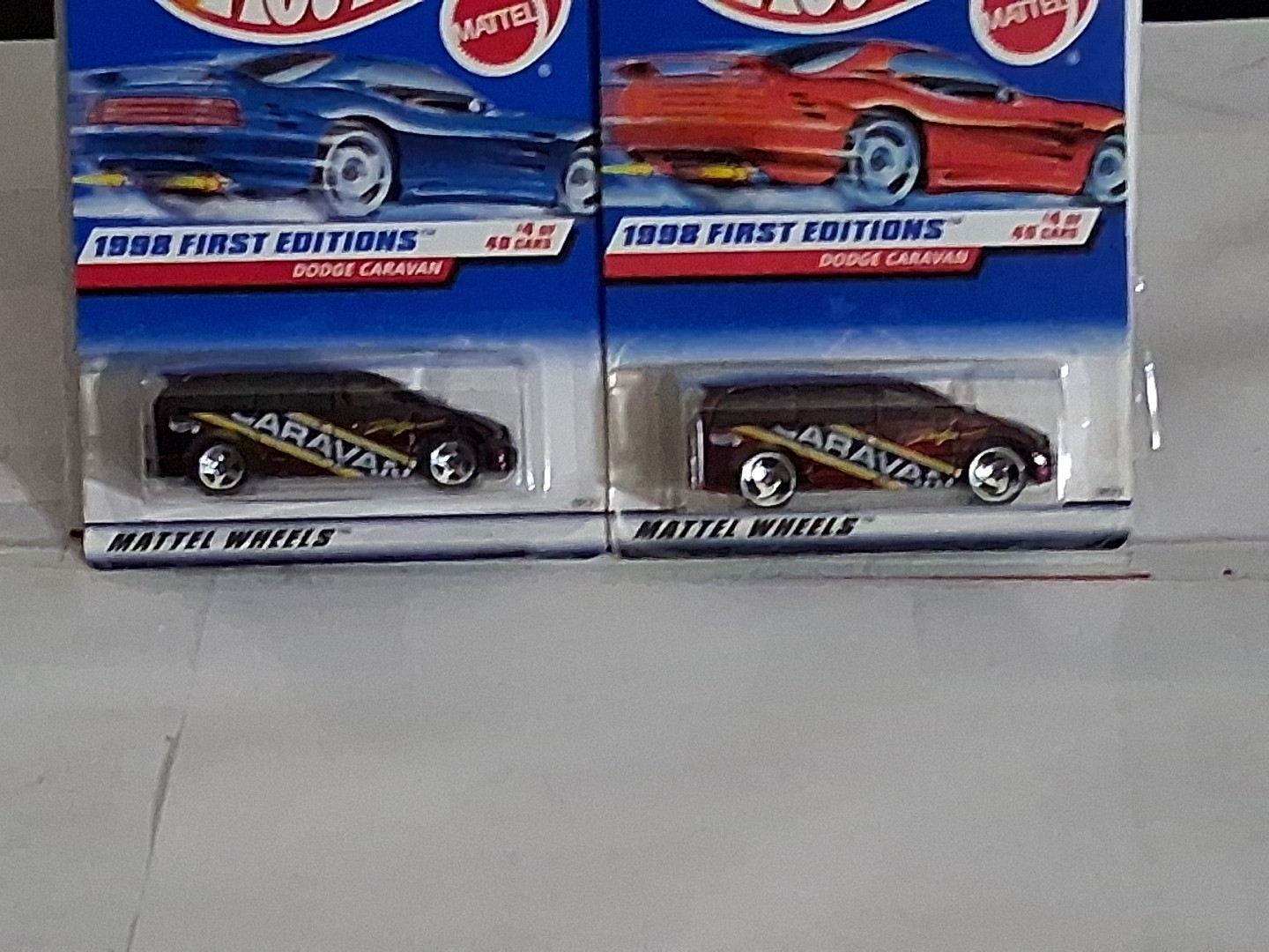 1998 First Editions Mattel Hot Wheels Dodge Caravan Item #633 Lot Of 2 B17
