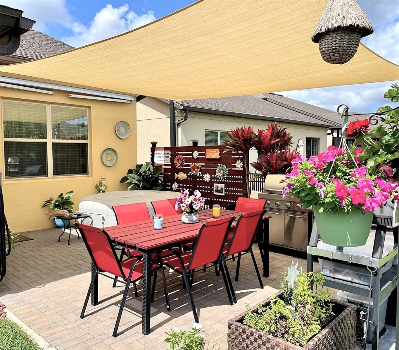 INFRANGE 12'x16' Rectangle Sun Shade Sail Canopy, UV Block for Patio Deck Pergol