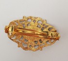 Vintage 1928 Brand Hair Clip Barrette Gold Filigree Faux Pearl Made In France — photo 3