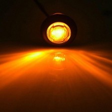 10X 3/4" Round 3 Side LED Marker For Light Bullet Trailer Truck 12V Amber/Yellow