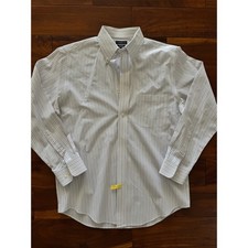 Croft  Barrow Mens Striped Easy Care Classic Fit Button Down Shirt Sz. 15 32/33