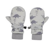 Toddler Gloves Baby Mittens Winter Warm Lined 0-24Months Coconut Dinosaur Grey