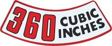 1975-76 Mopar 360 Cubic Inches Air Cleaner Lid Decal 1975-76 Mopar 360 Cubic Inches Air Cleaner Lid Decal