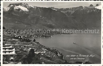 Vevey VD et Rochers de Naye vus de Chexbres