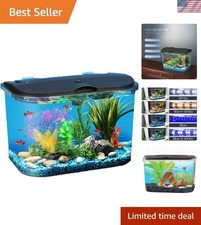 5-Gallon Tropical Fish Aquarium Kit with Crystal-Clear Clarity LED Lighting