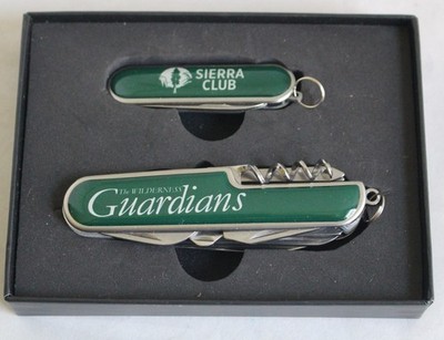 BOXED SET OF WILDERNESS GUARDIANS SIERRA CLUB POCKET KNIVES WITH MULTITOOLS