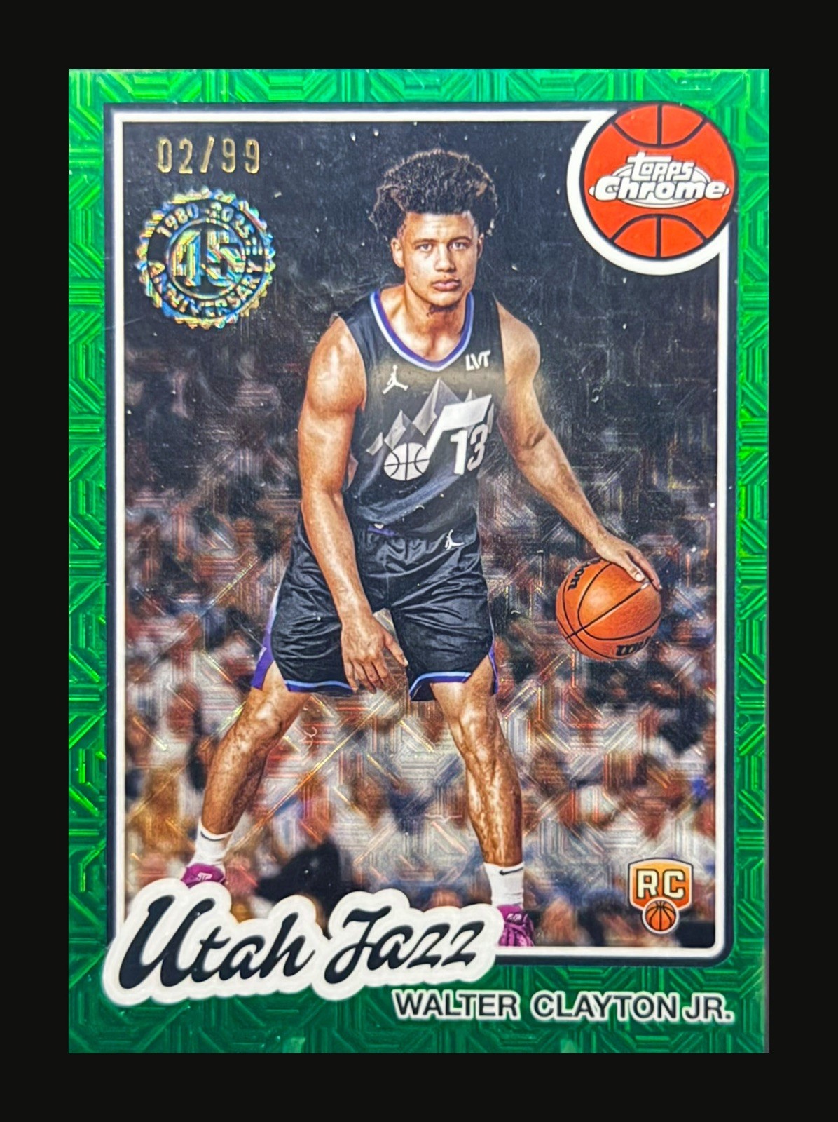 2025-26 Topps NBA 45th Anniversary Green Mojo Walter Clayton Jr RC /99 TC-WC 