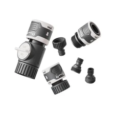 Quick Connector Set with Shut-Off Valve, Water Stop & Lock, and Adapters for ...